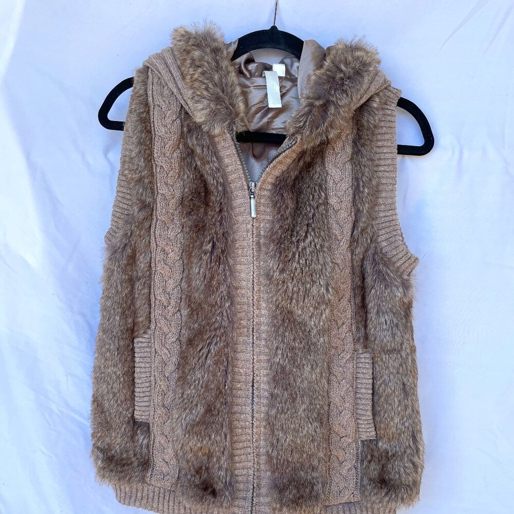 Green Tea fur vest size small